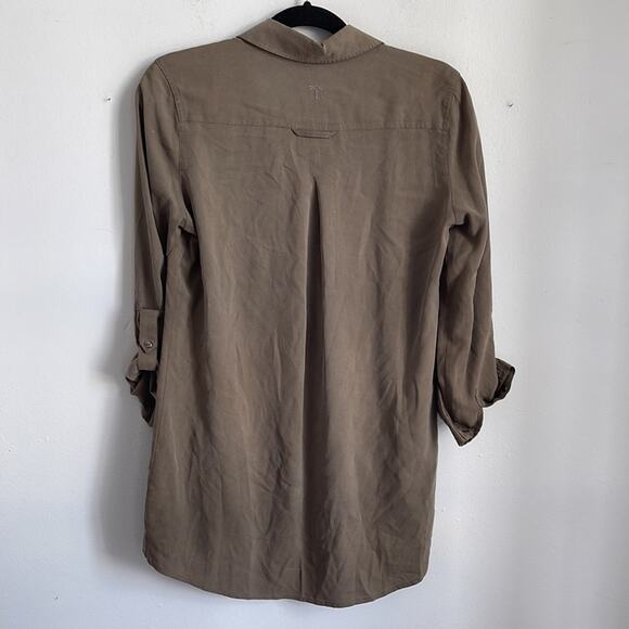 Tyler Boe 100% silk 1/4 button up long sleeve blouse sz XS - Picture 5 of 6